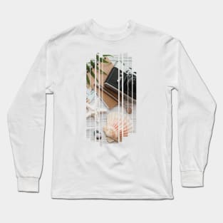 Photo of travel gear - camera - sea shell T-shirt print | Travel and Adventures Long Sleeve T-Shirt